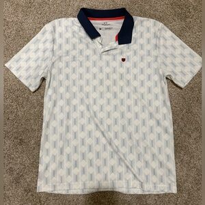 Brixton White Polo with Navy and Red Details